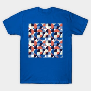 Blue and Orange Vintage Geometry T-Shirt